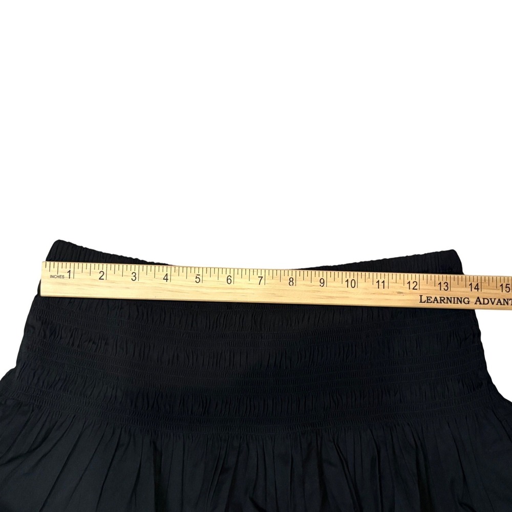 Madewell Skirt Womens Medium Black Smocked Waist Cotton Poplin Maxi A-Line NWT - Picture 6 of 9